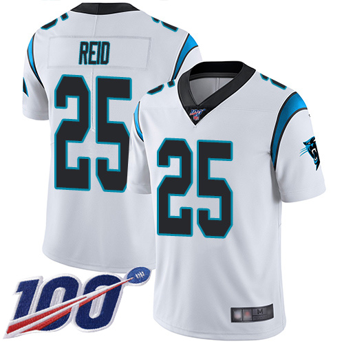 Carolina Panthers Limited White Men Eric Reid Road Jersey NFL Football 25 100th Season Vapor Untouchable